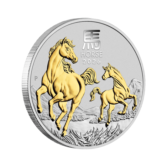 THE PERTH MINT - YEAR OF THE HORSE 2026, GYLLT | 1 OZ