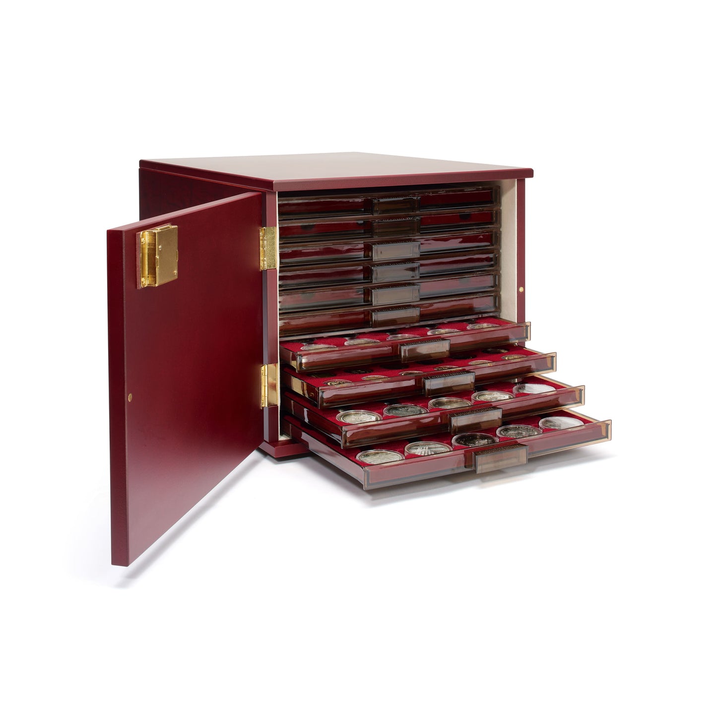 Skápur fyrir myntkassa – mahogany
