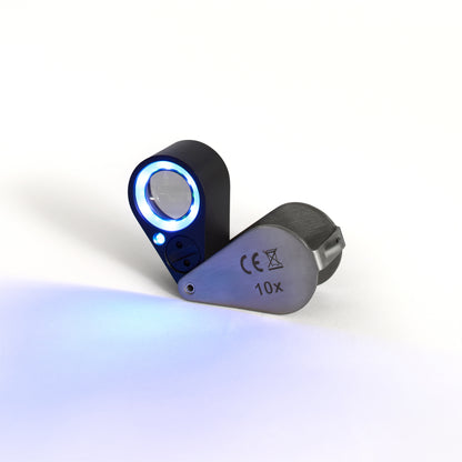 Nákvæmnis stækkunargler 10x með LED og UV ljósi