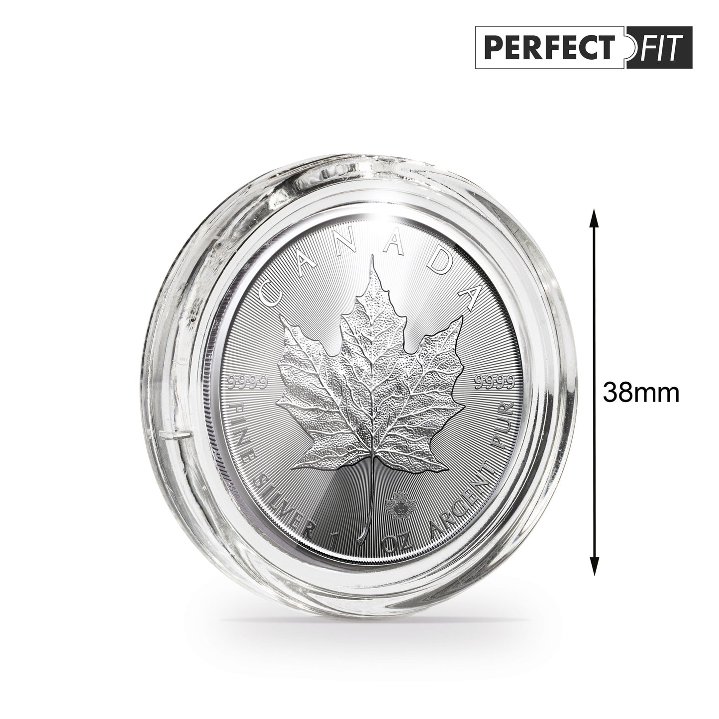 Ultra Perfect Fit – 1 oz Maple Leaf silfur (38,00 mm)